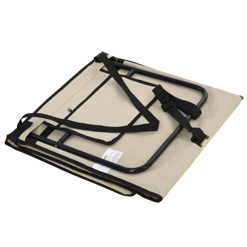 Outsunny Lot de 2 tapis de plage rembourré dossier inclinable multi-positions acier polyester beige