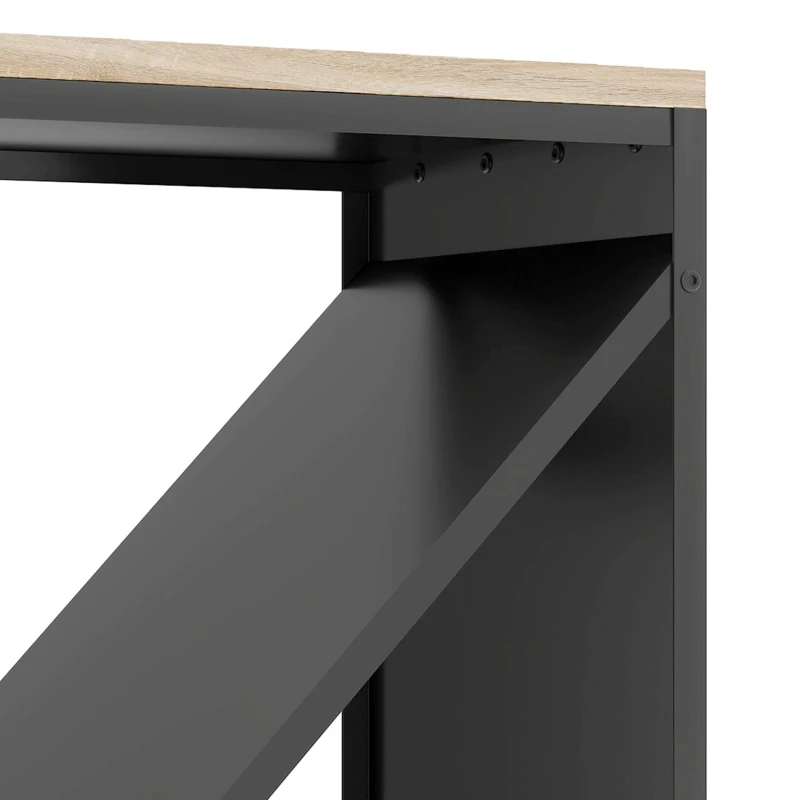 Outsunny 2-in-1 haardhoutrek voor binnen 58 x 36 x 60 cm verhoogd brandhoutrek met scheider metaal zwart(m-13)