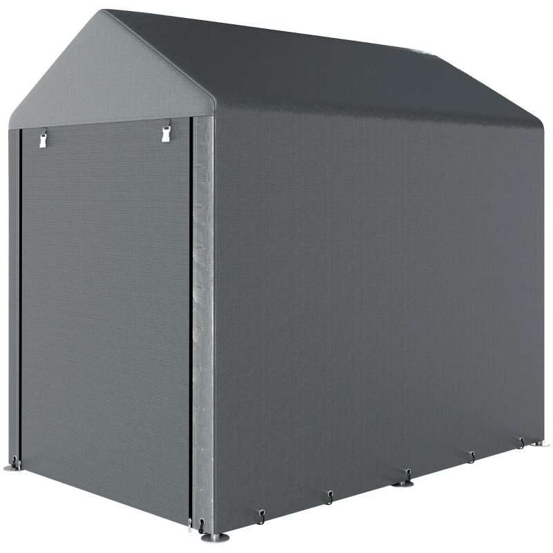 Outsunny Gartenschuppen, Lagerzelt, robust & wetterfest, Stahlrahmen, 1,2x1,8x1,6m, Dunkelgrau(m-10)