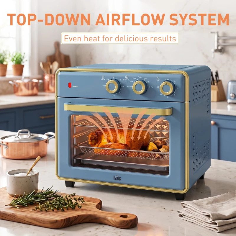 HOMCOM 20L 90-230℃ Mini Electric Oven - Blue