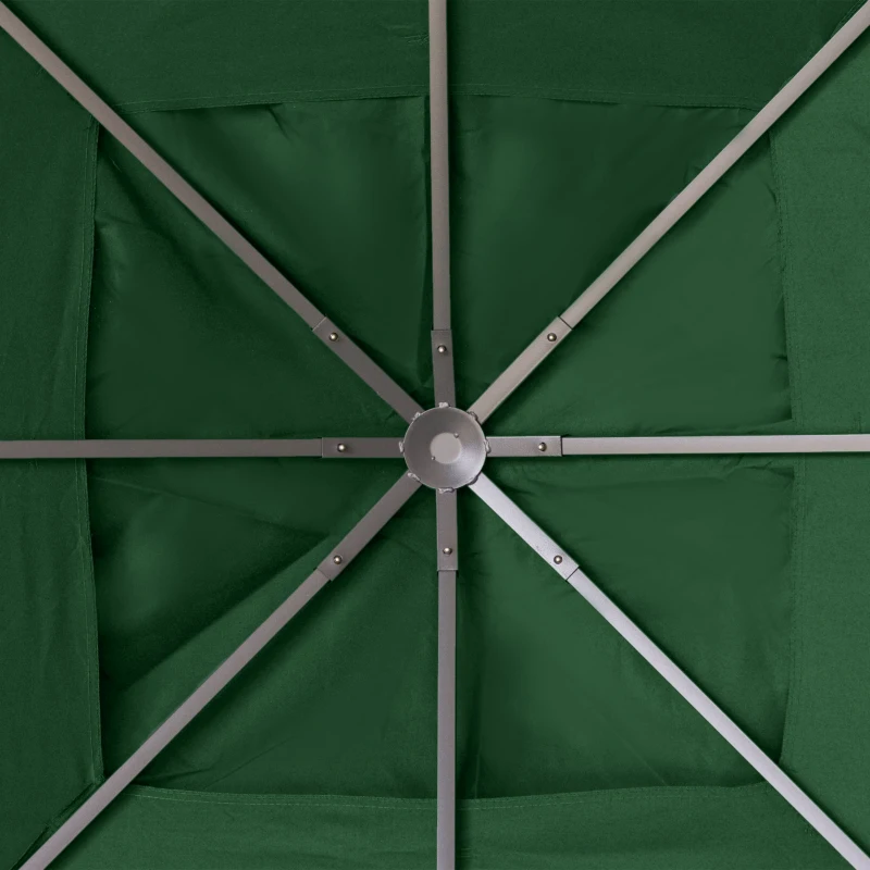 Outsunny partytentdak, vervangend dak voor partytent, partytentafdekking, polyester bescherming tegen de zon, groen 3 x 3 m(m-9)