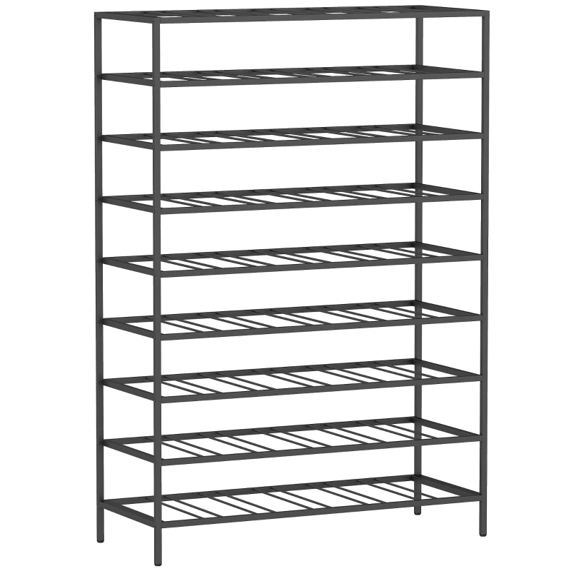 HOMCOM Étagère à vin rack pour bouteilles range-bouteilles capacité 54 bouteilles dim. 63L x 25l x 91H cm métal noir