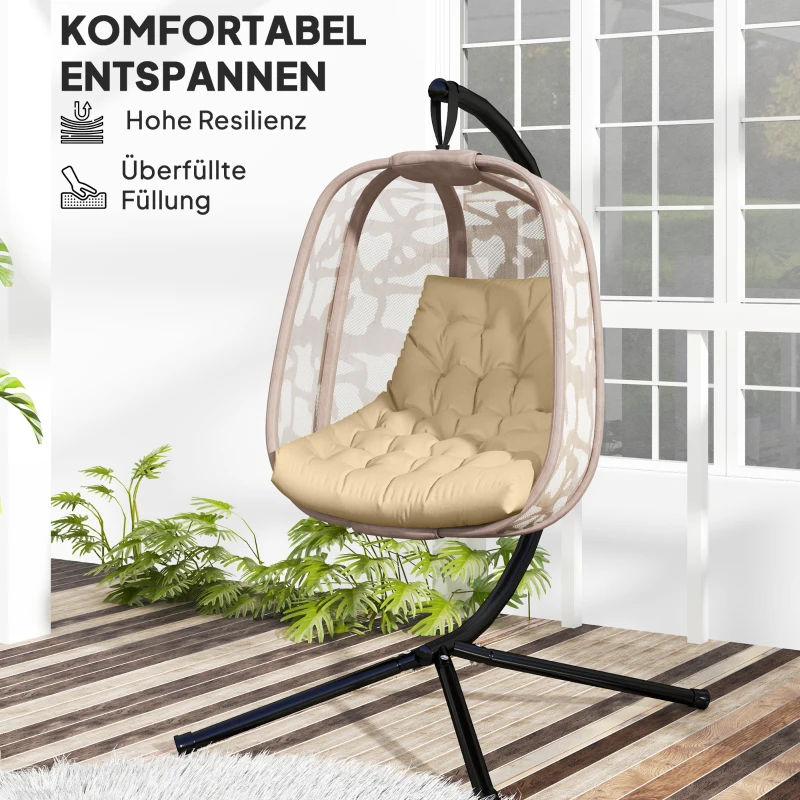 Outsunny Zitkussen voor Buiten: Tuingeschikt Kussen voor Hangmand en Schommelstoelen, Buitenkussen, Beige