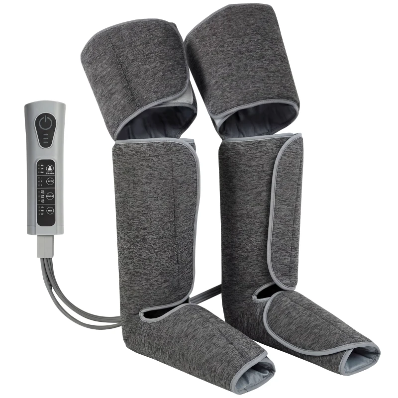 HOMCOM Beinmassager mit Wärme, Kompression, 3 Automodi & 3 Intensitäten, Fuß- und Wadenmassagegerät