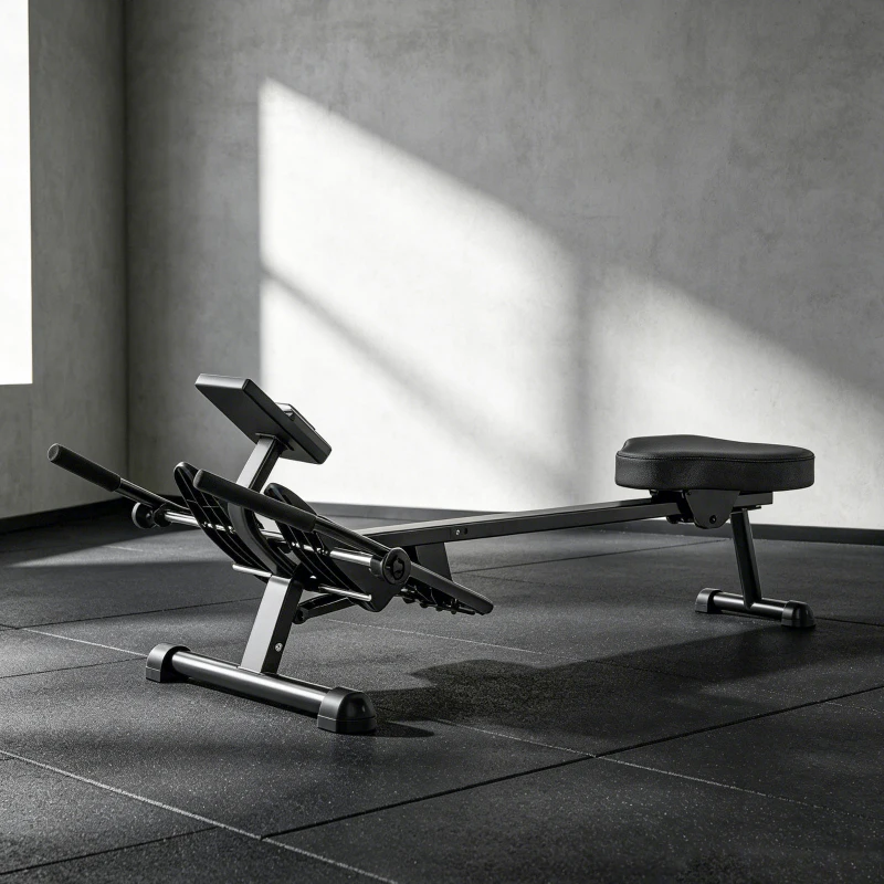 SPORTNOW Rameur hydraulique à 12 niveaux avec écran LCD, pour l'entraînement cardio à domicile, charge max. 130 kg, noir