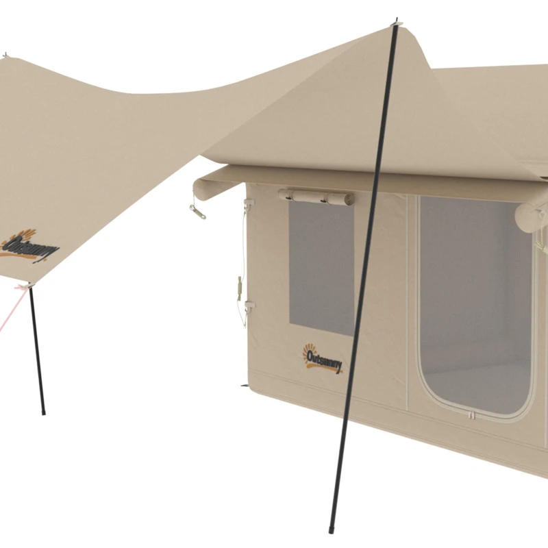 Outsunny Inflatable Tents Waterproof Glamping Tent with Stove Jack for 6-8 Person