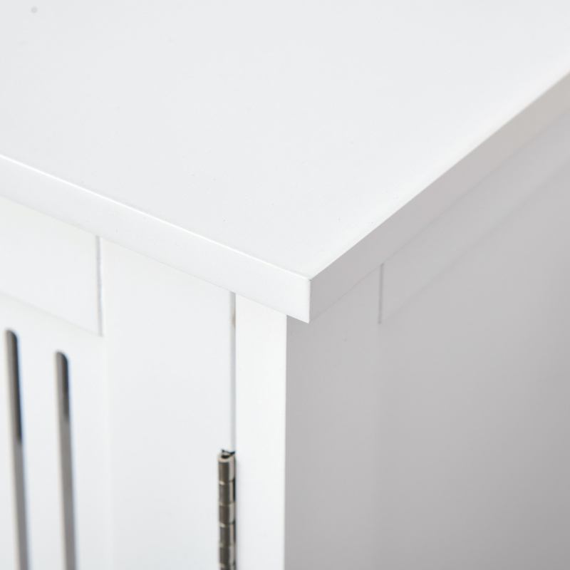 kleankin Mueble para Debajo del Lavabo Armario Baño de Suelo de Madera con 2 Puertas Ventiladas y Estante Ajustable Interior Moderno 60x30x60 cm Blanco