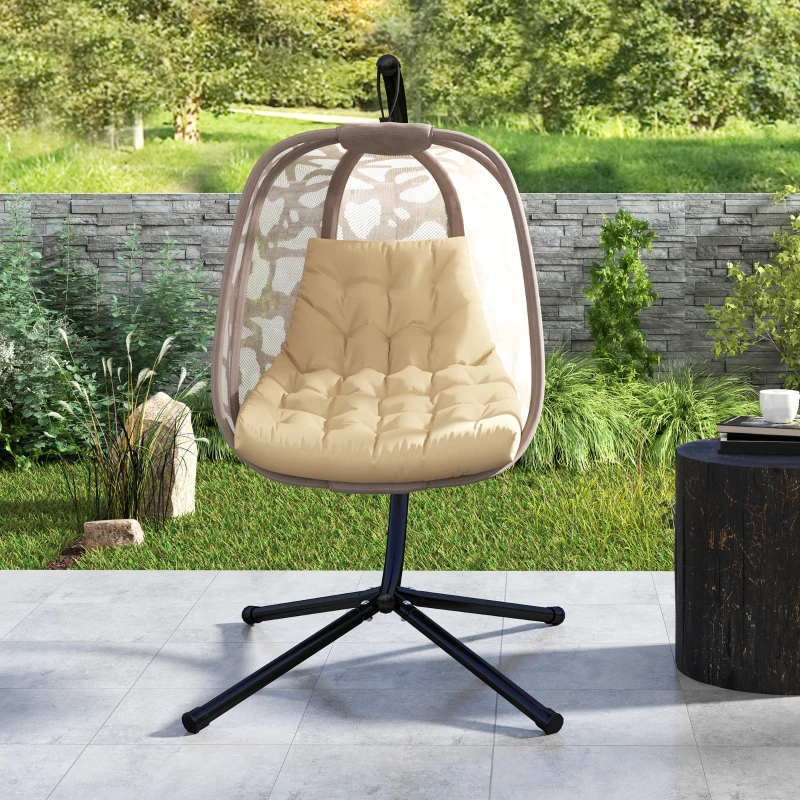 Outsunny Zitkussen voor Buiten: Tuingeschikt Kussen voor Hangmand en Schommelstoelen, Buitenkussen, Beige