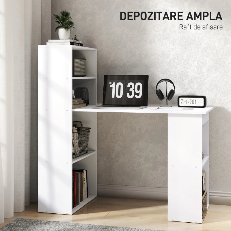 HOMCOM birou modern cu biblioteca 120x55x120cm