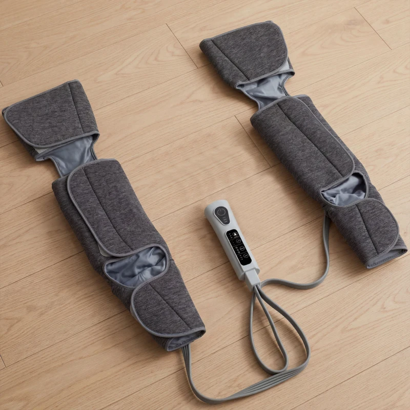 HOMCOM Beinmassager mit Wärme, Kompression, 3 Automodi & 3 Intensitäten, Fuß- und Wadenmassagegerät