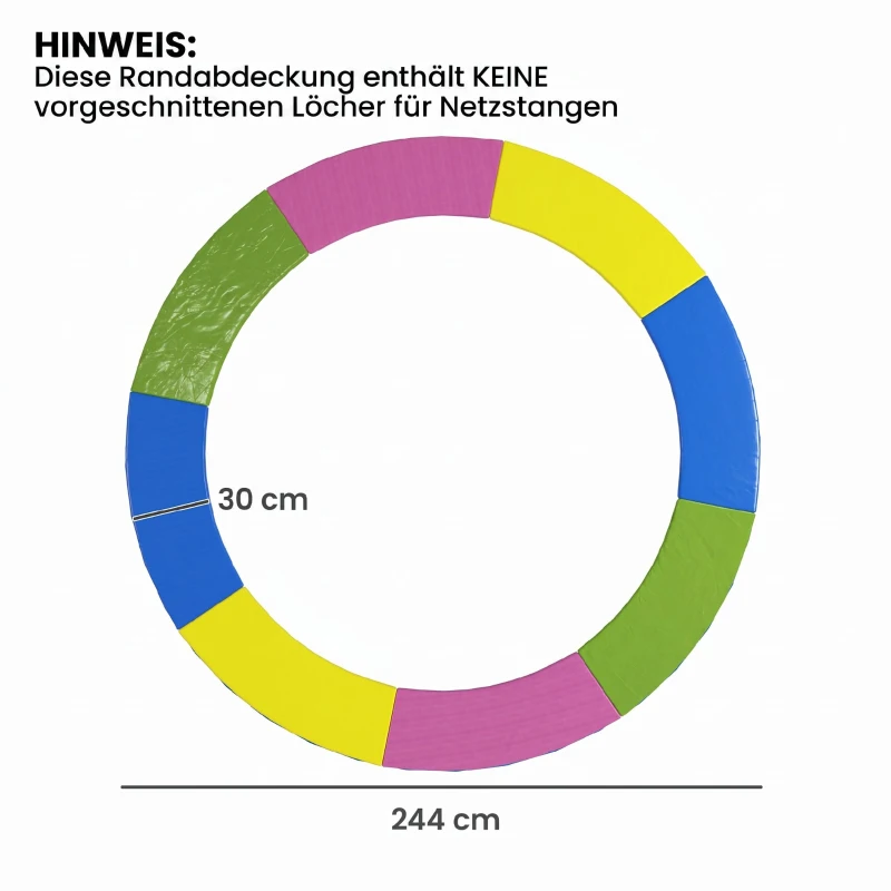 SPORTNOW Ersatz-Randabdeckung für Trampoline, wasserfest, reißfest, Ø244 cm, bunt