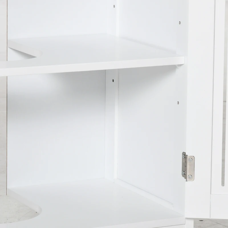 kleankin Mueble para Debajo del Lavabo Armario Baño de Suelo de Madera con 2 Puertas Ventiladas y Estante Ajustable Interior Moderno 60x30x60 cm Blanco