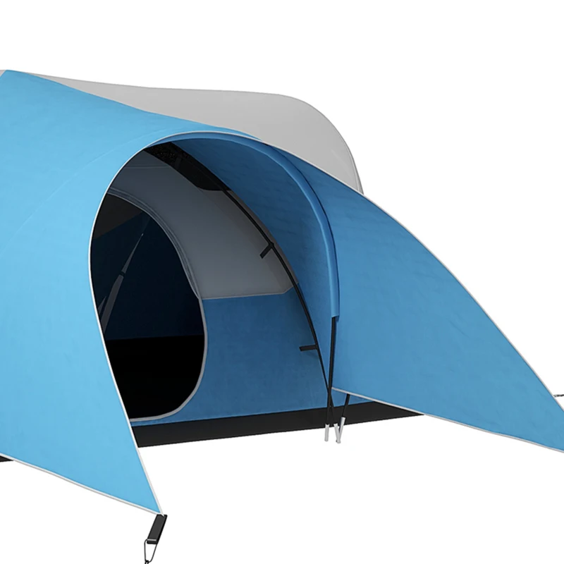 Outsunny 3000mm Waterproof Camping Tent for 7 Man, Family Tent with Porch and Sewn in Groundsheet, Portable with Bag, Blue