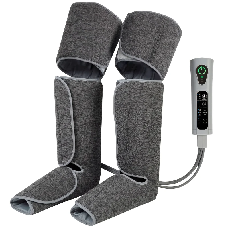 HOMCOM Beinmassager mit Wärme, Kompression, 3 Automodi & 3 Intensitäten, Fuß- und Wadenmassagegerät