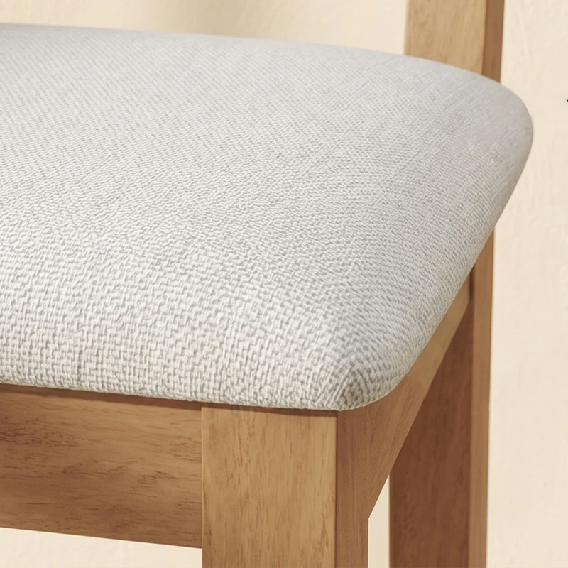 HOMCOM Lot de 2 chaises de salle à manger, chaises de cuisine avec assise rembourrée, dossier effet rotin, crème et chêne