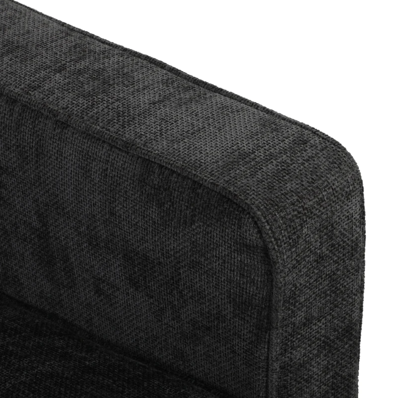 HOMCOM 3 Seater Sofa Button Tufted Upholstered Couch with Wood Legs for Living Room, Dark Grey