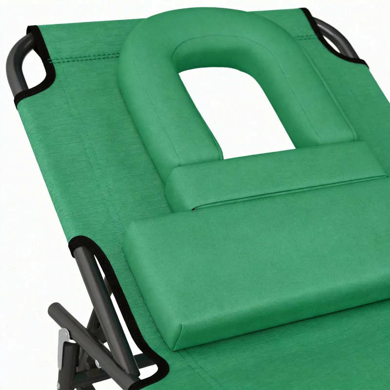 Outsunny ligbed met leesgat 190 cm x 56 cm x 28 cm, zwart