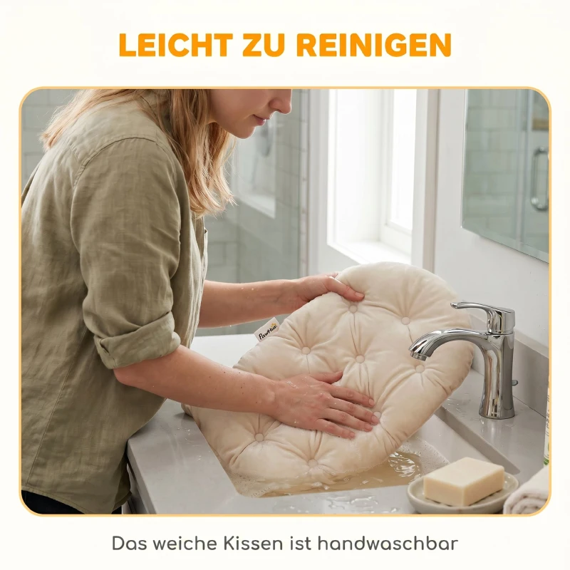 PawHut Fahrradkorb für Hunde & Katzen, Handgeflochtener Tierkorb mit Metallabdeckung & weichem Kissen, Hellbraun