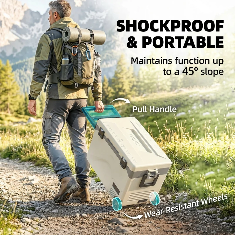 Outsunny 42.5L Compressor Car Fridge Freezer, Camping Refrigerator with App Control, 20℃-20℃
