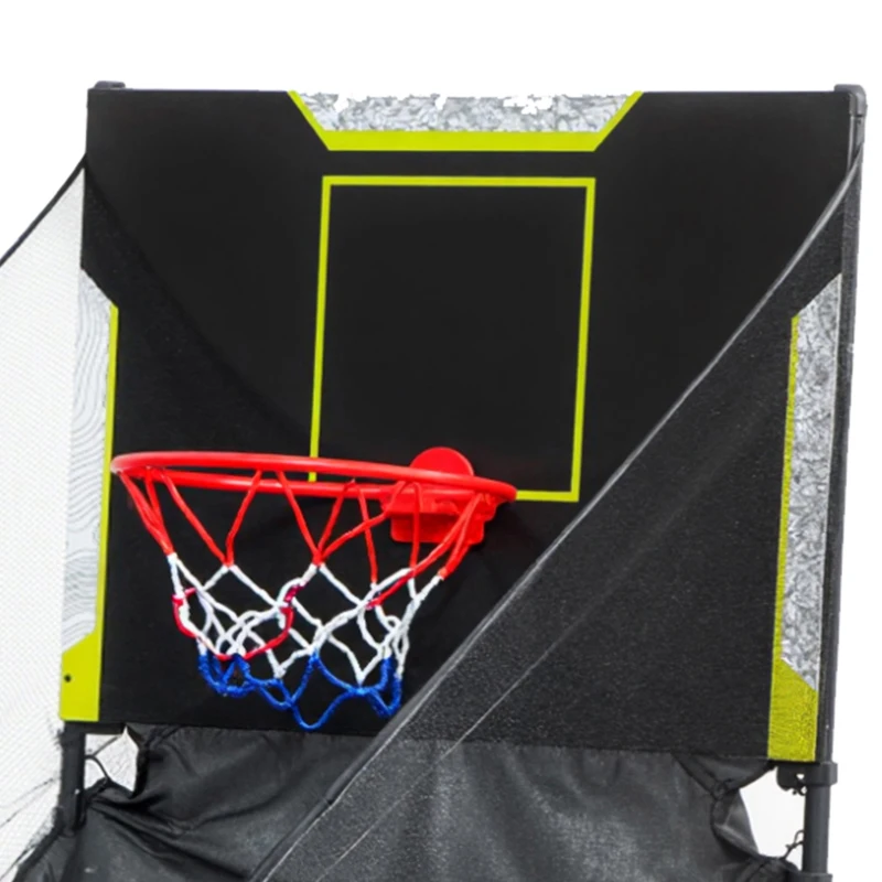 SPORTNOW Table MultiJeux 5 en 1 Babyfoot Billard Air Hockey Ping-Pong et Basket Accessoires 134x108x144cm Marron Noyer