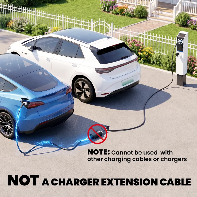 HOMCOM Chargeur Voiture Électrique Type 2 à Type 2 22kw Triphasé Mode 3 Rallonge Cable Recharge Rapide 5m Assuré par PICC Noir