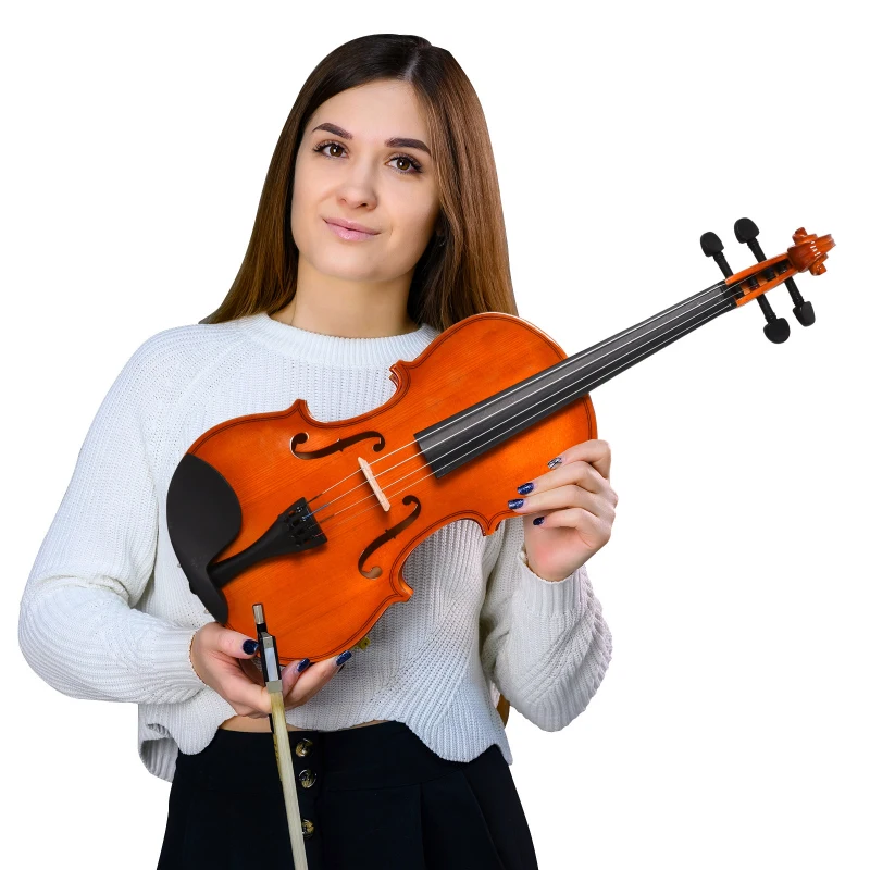 HOMCOM Violino 4/4 per Adulti con Accessori Inclusi (Custodia, Archetto, Corde, Ponticello, Accordatore) 58.5 x 21.5 x 7cm