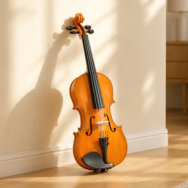 HOMCOM Violon 4/4 ensemble de violon en bois massif pour adultes et débutants avec étui léger et portable 60 x 21 cm marron