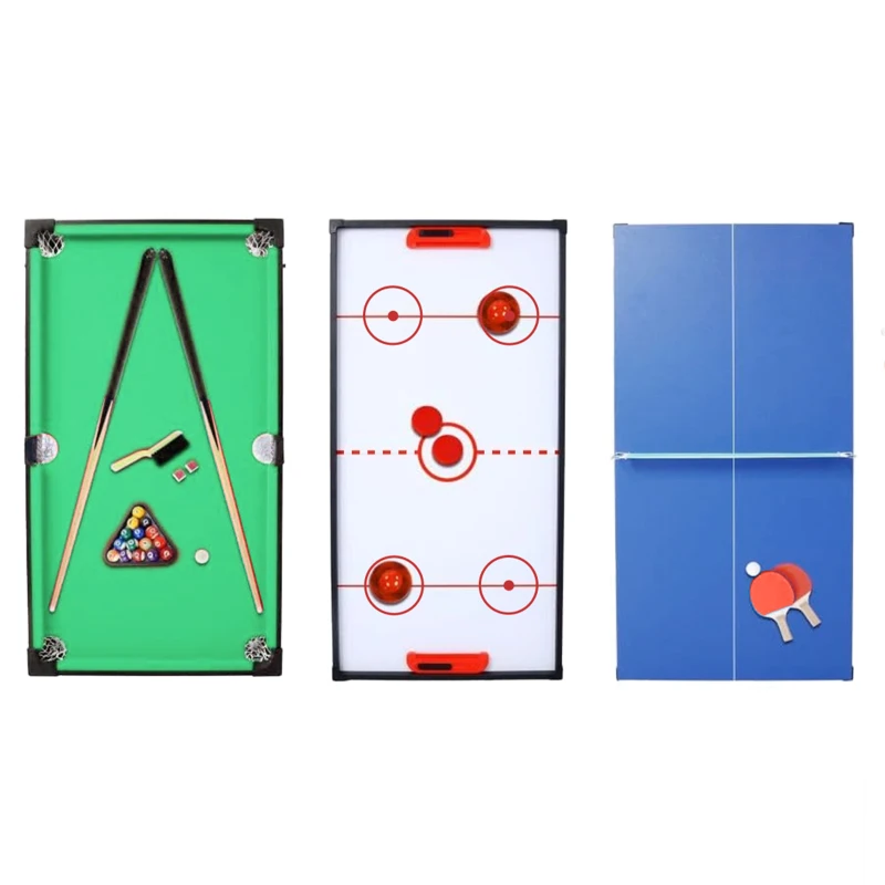SPORTNOW Table MultiJeux 5 en 1 Babyfoot Billard Air Hockey Ping-Pong et Basket Accessoires 134x108x144cm Marron Noyer