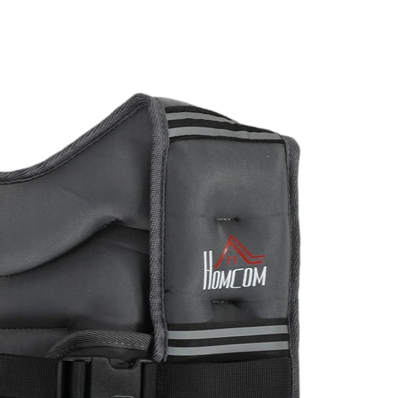 HOMCOM 10KG Weighted Vest, Running Weight Vest with Adjustable Strap, Convenient Pocket and Reflective Strips for Men and Women