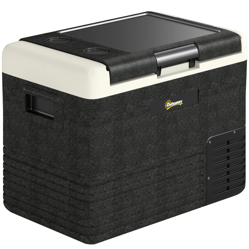 Outsunny 40L Portable Car Refrigerator - Grey and Black