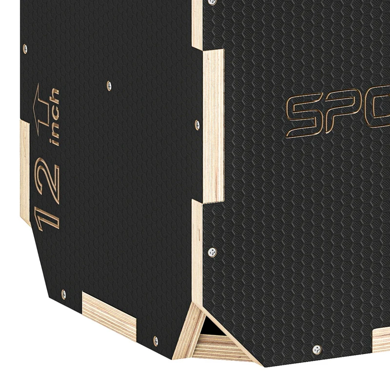 SPORTNOW Non-Slip Plyo Box, Corner-free Wooden Jump Box, 31 x 36 x 41 cm