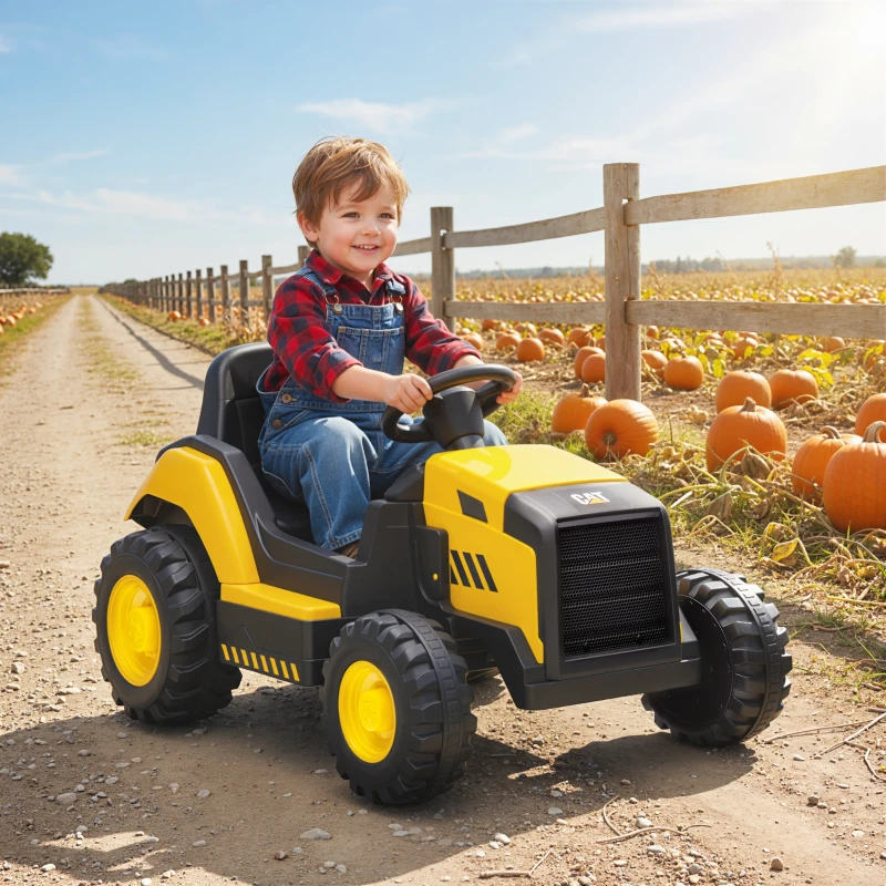 AIYAPLAY Kinder-Baufahrzeug, Aufsitzauto für Kinder, Fernbedienung, manuelle Steuerung, Bluetooth+Musik-Funktion, 3-6 Jahre, Kunststoff, Stahl, Gelb