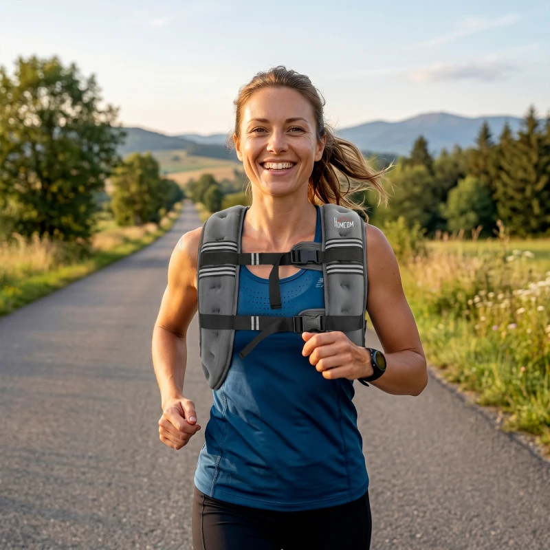 HOMCOM 5KG Weighted Vest, Running Weight Vest with Adjustable Strap, Convenient Pocket and Reflective Strips for Men and Women