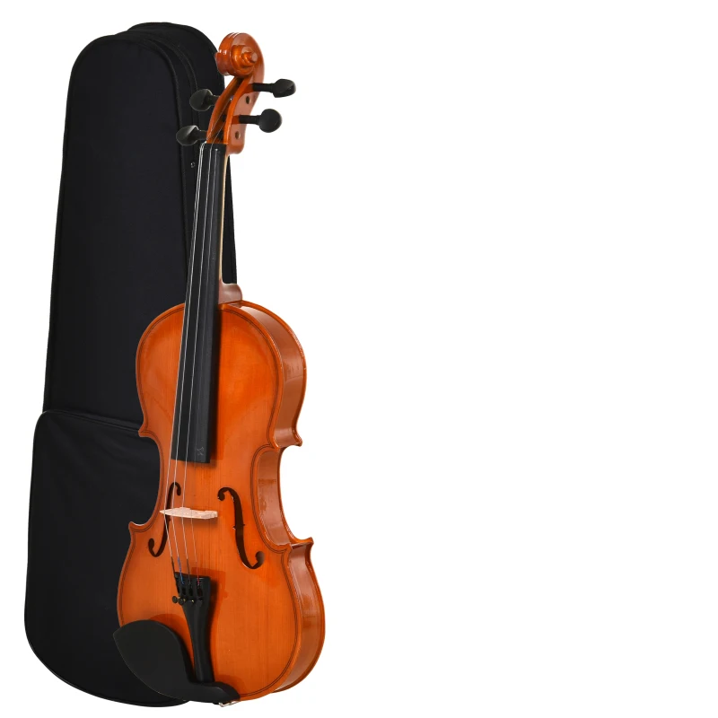 HOMCOM Violon 4/4 pleine grandeur avec étui, accordeur, épaulière, archet, colophane, cordes rechange et chiffon