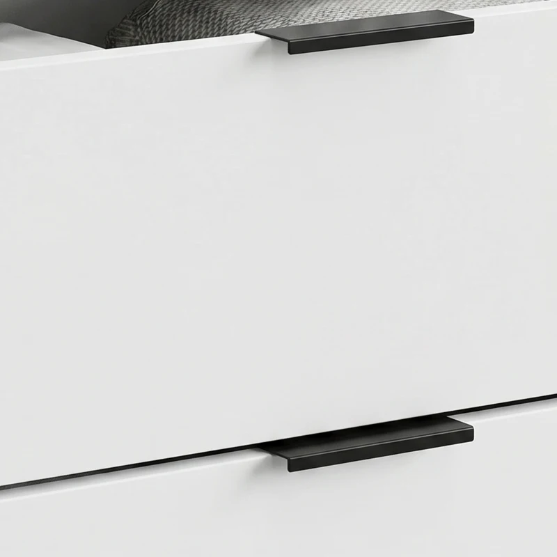 HOMCOM Armadio per camera con 2 ante soft-close, 2 cassetti e barra, 80x50x180 cm, Bianco
