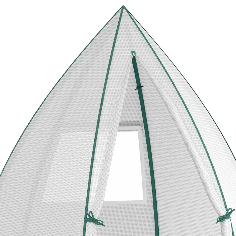 Outsunny Mini Kas Overwintertent met Roldeur Wit 160x138x180cm