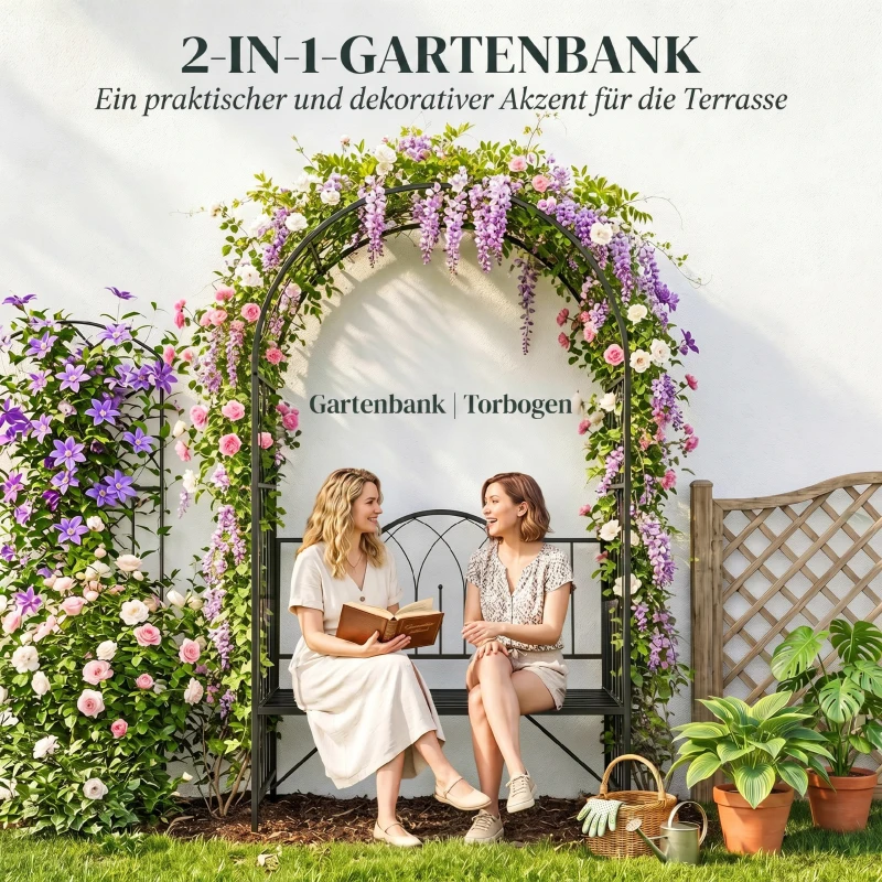 Rozenbank rozenboog steun met bankje filosofenbank prieelbankje tuinbank