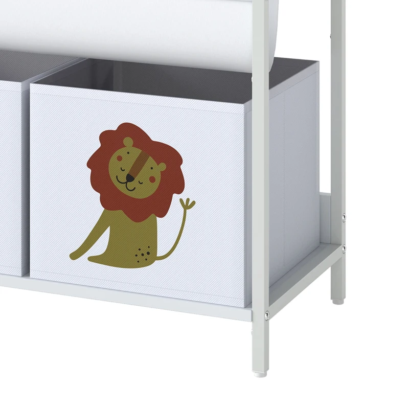 AIYAPLAY Kinderboekenkast met 3 hangende boekenplanken en 2 lades, 60 x 30 x 76 cm, wit