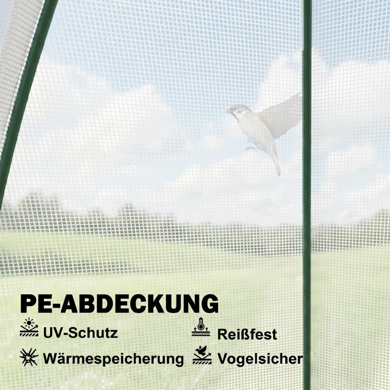 Outsunny Mini Kas Overwintertent met Roldeur Wit 160x138x180cm
