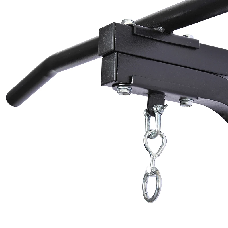 HOMCOM Staffa di supporto per sacco da boxe con barra per trazioni, 93x47x51cm, Nero