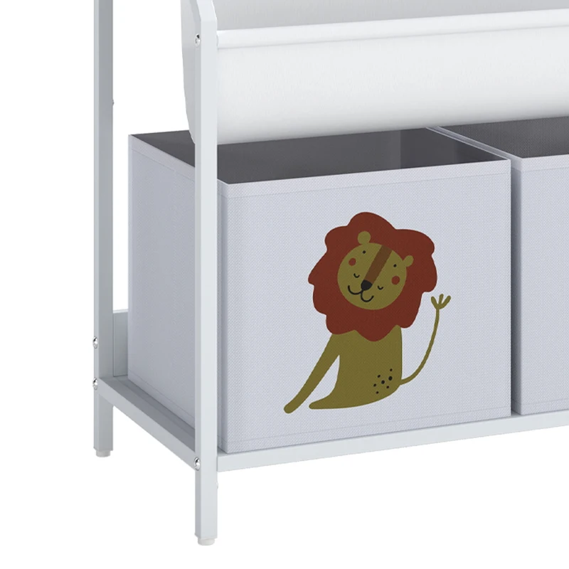 AIYAPLAY Kinderboekenkast met 3 hangende boekenplanken en 2 lades, 60 x 30 x 76 cm, wit