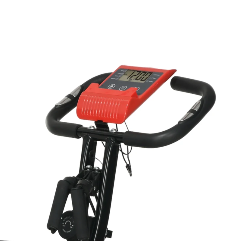 HOMCOM Hometrainer fietstrainer hometrainer LCD display opvouwbaar verstelbaar rood+zwart