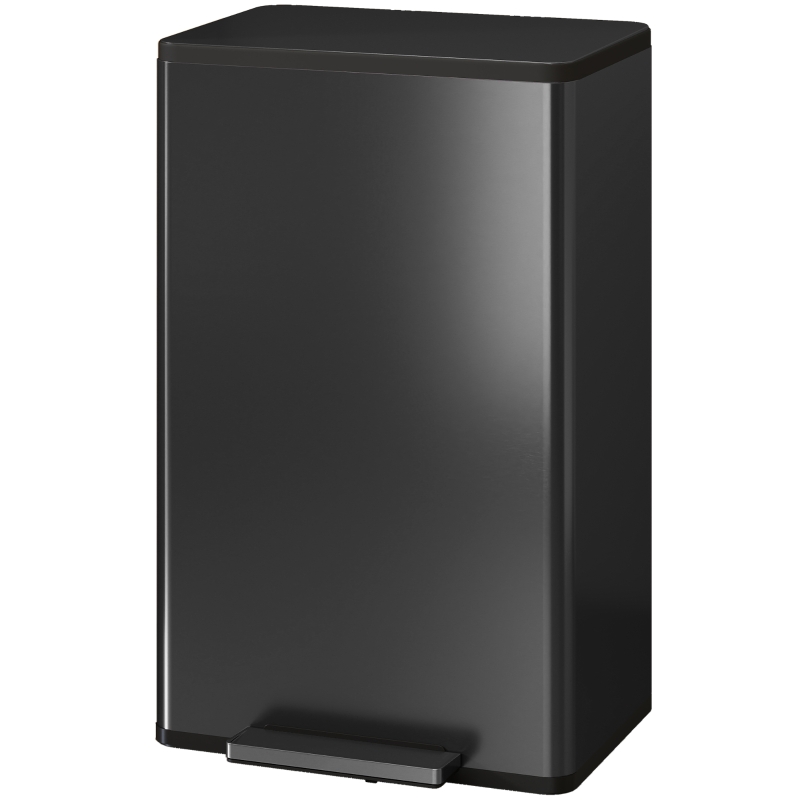 HOMCOM Keukenprullenbak 45 L Pedaalemmer met Soft-Close deksel, uitneembare binnenemmer