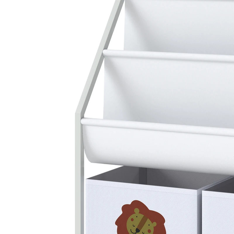 AIYAPLAY Kinderboekenkast met 3 hangende boekenplanken en 2 lades, 60 x 30 x 76 cm, wit