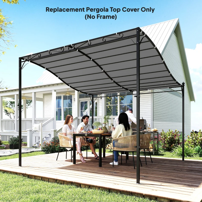 Outsunny Ersatzdach für Pergola Sonnensegel für Terrassenüberdachung Ersatz-Dachplane für 3 x 3 m Pavillon 298x293 cm Dunkelgrau