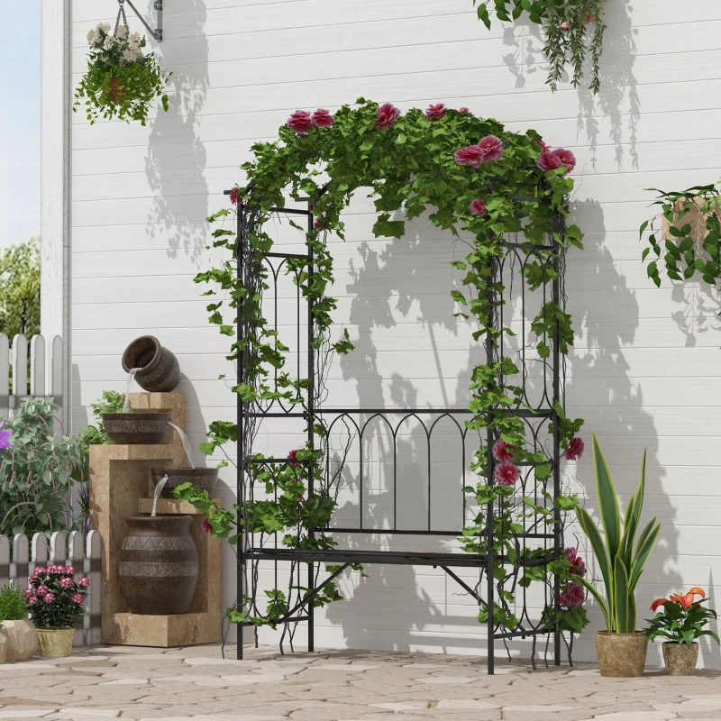 Rozenbank rozenboog steun met bankje filosofenbank prieelbankje tuinbank