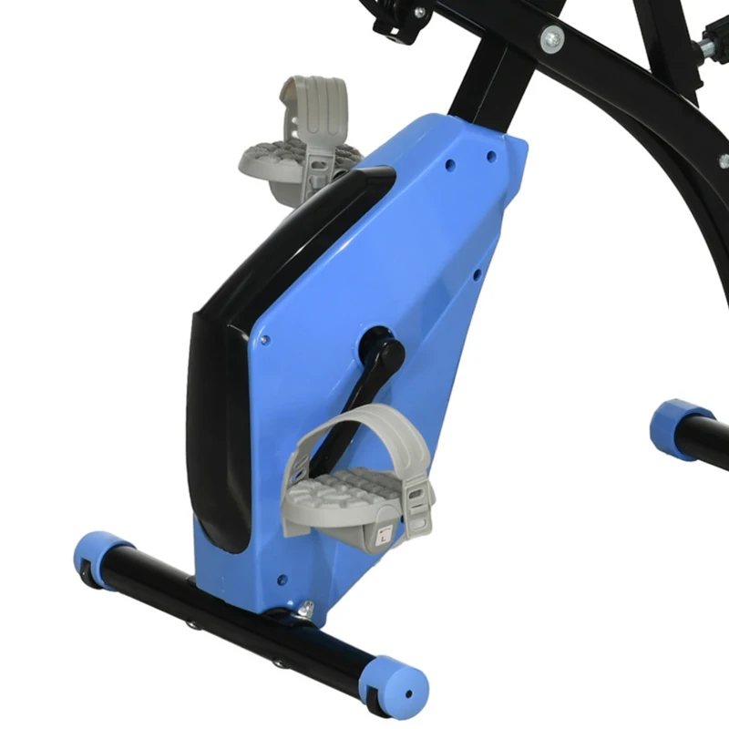 HOMCOM Hometrainer fietstrainer hometrainer LCD display opvouwbaar verstelbaar blauw+grijs(m-11)