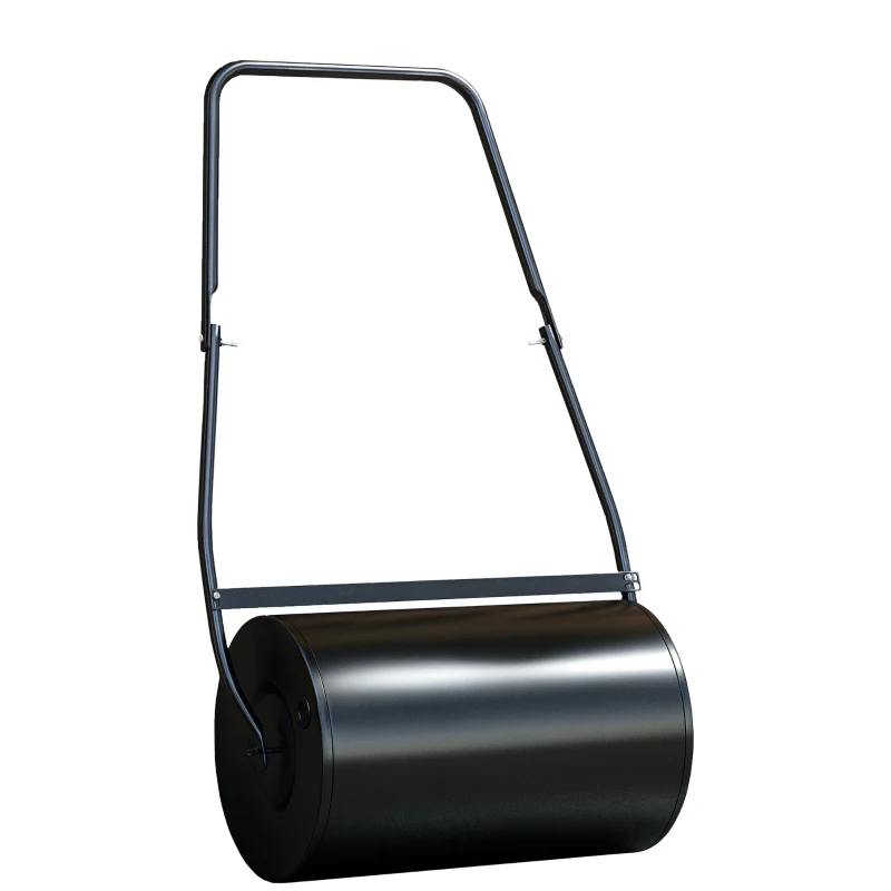 DURHAND Rouleau à gazon, rouleau de jardin, remplissable avec 38 L d'eau ou de sable, 60 x 32 x 105 cm, noir