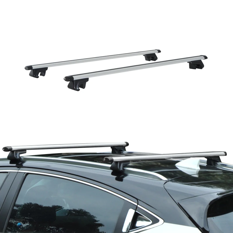 HOMCOM Barre Portapacchi per Auto con Serratura e Chiavi in Lega di Alluminio 125x5.5x7cm, Max. 50 kg