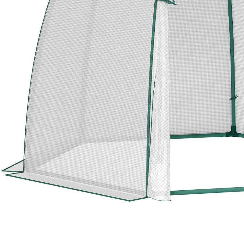 Outsunny Mini Kas Overwintertent met Roldeur Wit 160x138x180cm